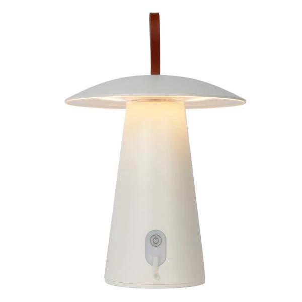 Lucide LA DONNA - Rechargeable Table lamp Outdoor - Battery - Ø 19,7 cm - LED Dim. - 1x2W 2700K - IP54 - 3 StepDim - White - detail 2